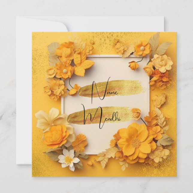 Einladung von Mendhi (Vorderseite)