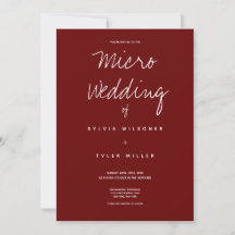 Einladung von Micro Wedding Burgundy Typografie