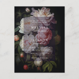 Einladung von Moody White Peony Wedding Arch Postkarte