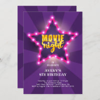 Einladung von Movie Star Birthday