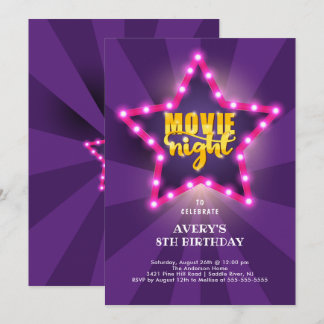 Einladung von Movie Star Birthday