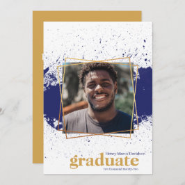 Einladung von Navy & Gold Funky Platsch Abschluss