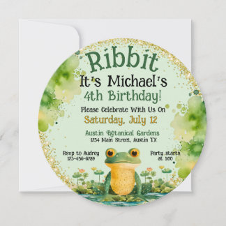 Einladung von niedlich Frog Birthday Party
