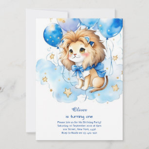 Einladung von niedlich Lion Birthday