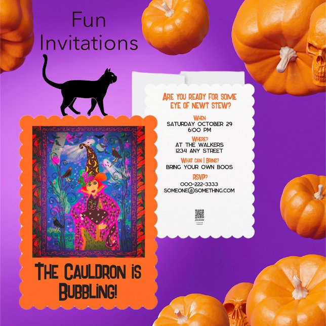 Einladung von Niedlichen Hexen (Fun invitation for your Halloween party this year.)