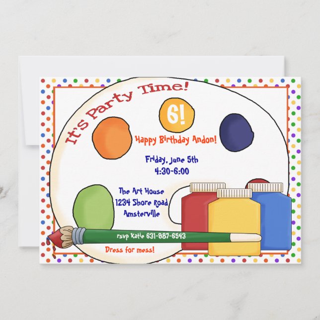 Einladung von Paint Supplies (Vorderseite)