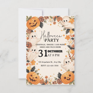 Einladung von Pastel Niedlich Halloween-Party - be