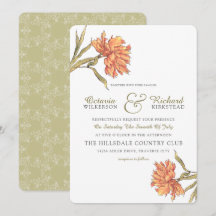 Einladung von Peach Peony Floral Wedding