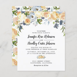 Einladung von Peach Watercolor Floral Wedding