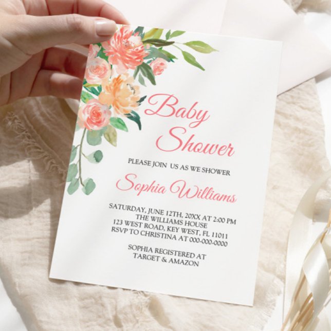 Einladung von Peaches_And_Cream Baby Shower Girl (Von Creator hochgeladen)