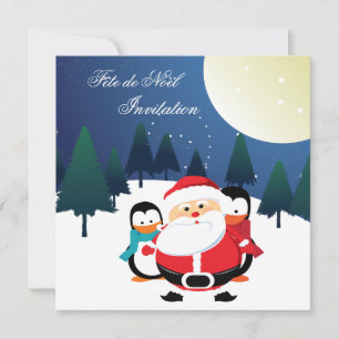 Einladung von Père Noël und Manchot Fête de Noël