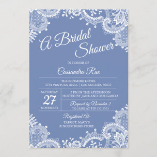 Einladung von Periwinkle und Lace Bridal Dusche