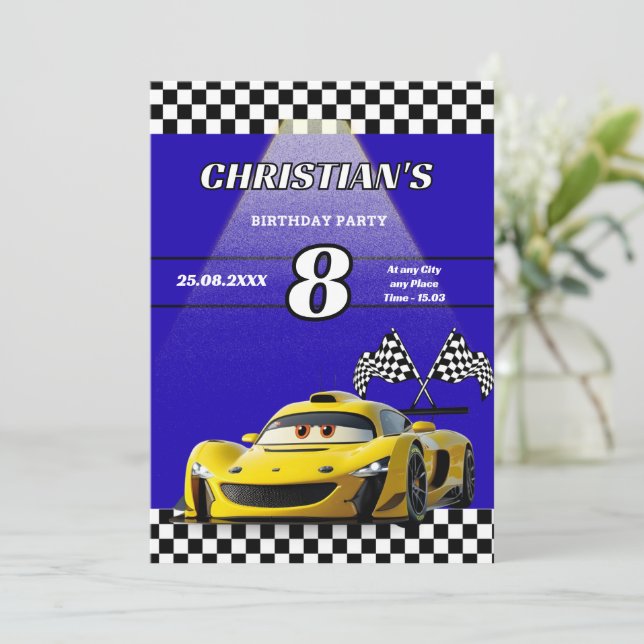 Einladung von personalisierten Autofahrern zur Geb (Stehend Vorderseite)