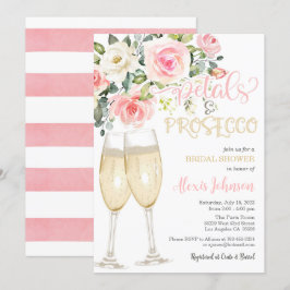 Einladung von Petalen und Prosecco