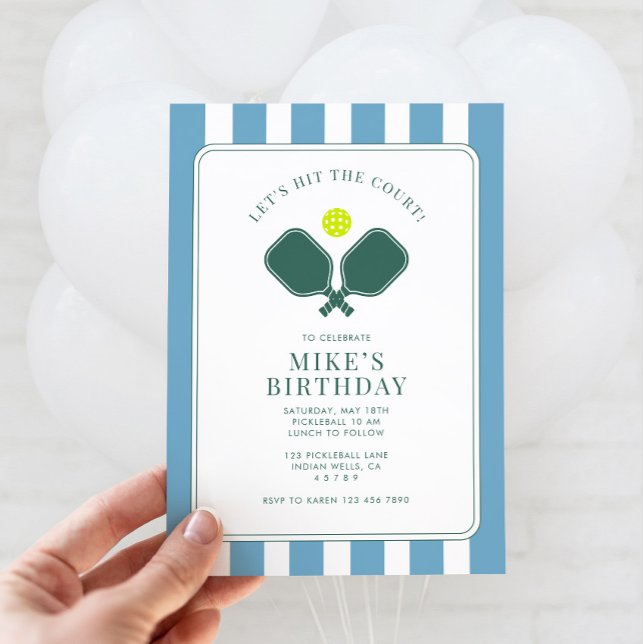 Einladung von Pickleball zum Geburtstag (Pickleball Birthday Invitation)