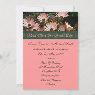 Einladung von Pink African Daisies Floral Wedding