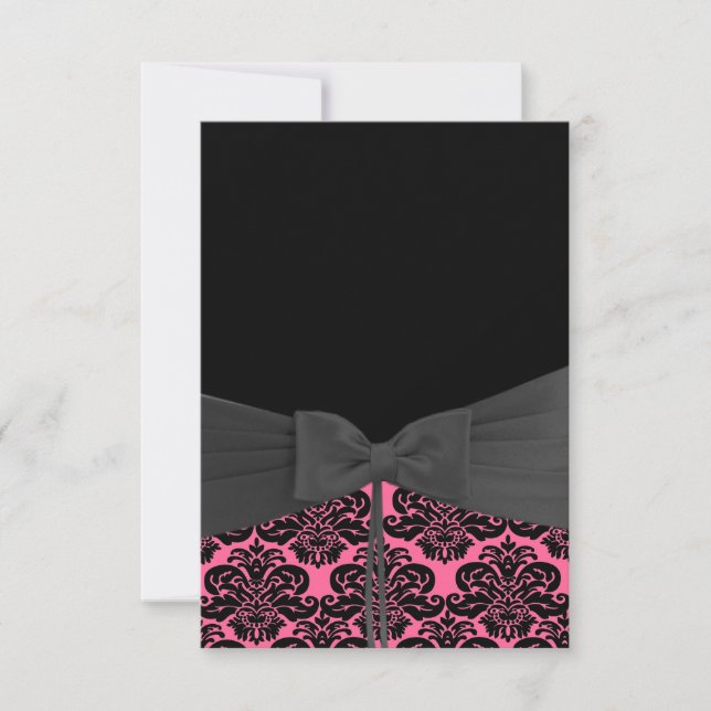 EINLADUNG VON PINK & BLACK DAMASK (Vorderseite)