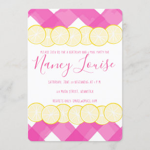 Einladung von Pink Gingham & Lemon