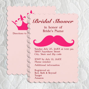 Einladung von Pink Mustache und Tiara Bridal Dusch