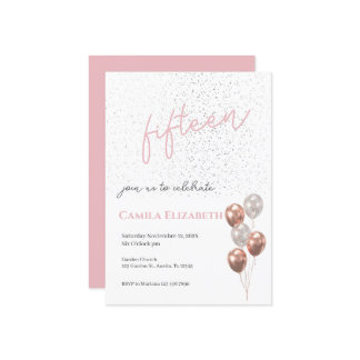 Einladung von Pink Quinceañera