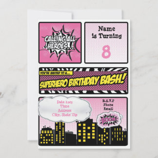 Einladung von Pink Superhero