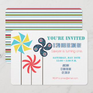 Einladung von Pinwheel Themed Birthday - farbenfro