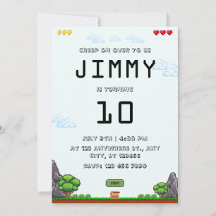 Einladung von Pixel Game Birthday