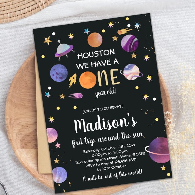 Einladung von Planeten zum Geburtstag (Planets birthday invitations)
