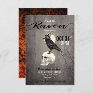 Einladung von Poe Raven Halloween-Party