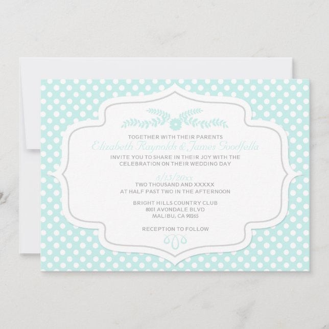 Einladung von Polka Dot Hochzeit (Vorderseite)