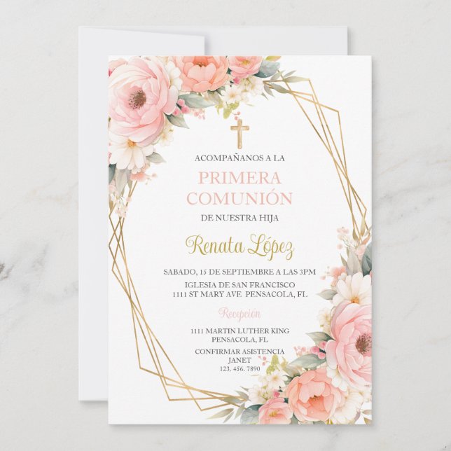 Einladung von Primera comunión. (Vorderseite)