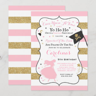 Einladung von Princess und Pirate zum Geburtstag