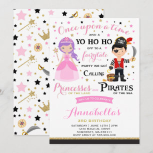 Einladung von Princess und Pirate zum Geburtstag