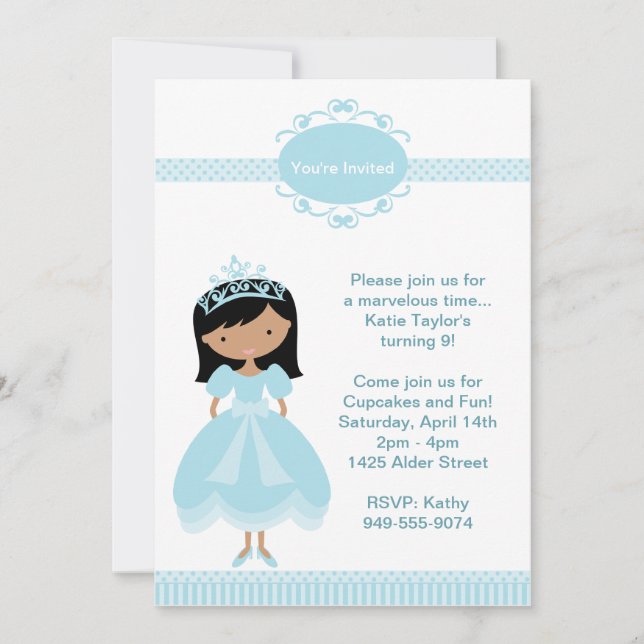 Einladung von Prinzessin Birthday Party (Vorderseite)