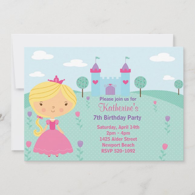 Einladung von Prinzessin Birthday Party (Vorderseite)