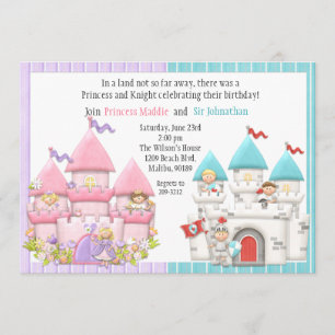 Einladung von Prinzessin und Knight Birthday Party