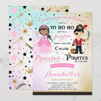 Einladung von Prinzessin und Pirate zum Geburtstag