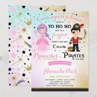 Einladung von Prinzessin und Pirate zum Geburtstag
