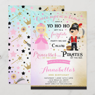 Einladung von Prinzessin und Pirate zum Geburtstag