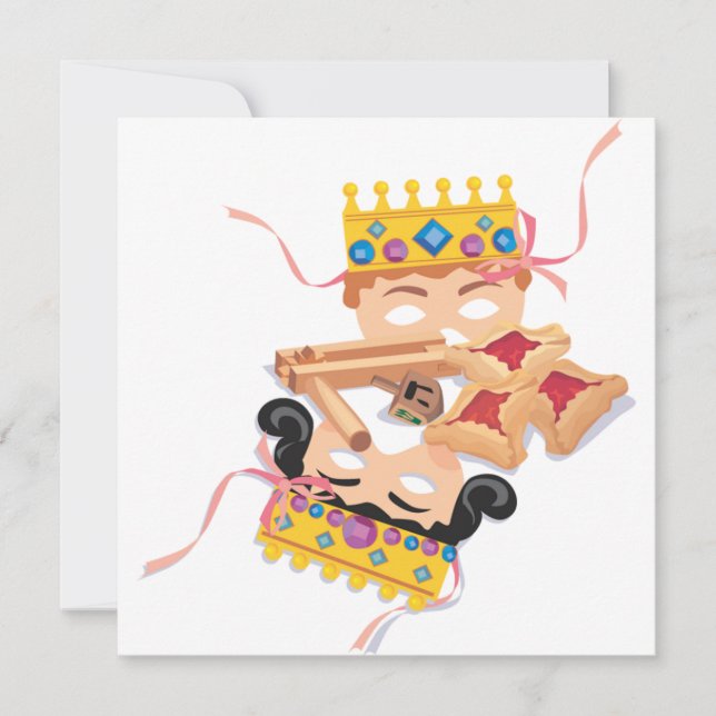 Einladung von Purim Mask und Cookies (Vorderseite)