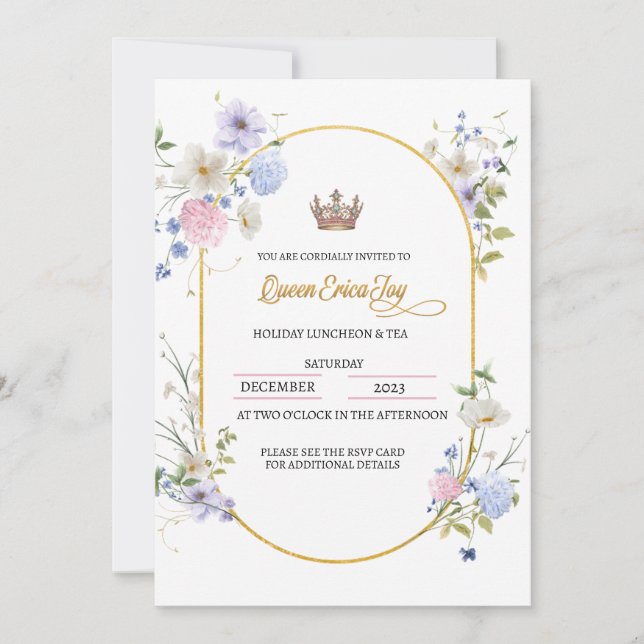 Einladung von Queen Holiday Luncheon (Vorderseite)