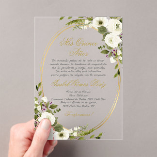 Einladung von Quinceanera-Acryl auf Spanisch