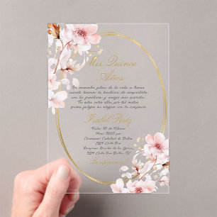 Einladung von Quinceanera-Acryl auf Spanisch