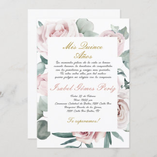Einladung von Quinceanera auf Spanisch