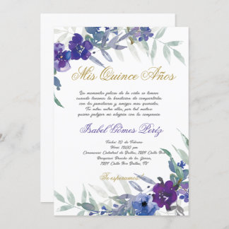 Einladung von Quinceanera auf Spanisch
