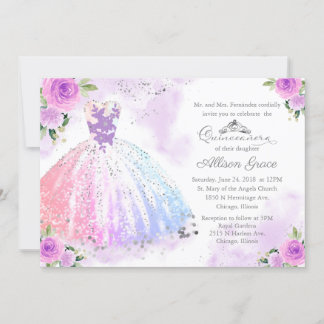 Einladung von Quinceanera zu zweisprachigen Pastel