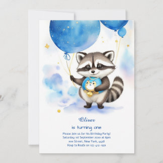 Einladung von Raccoon zum ersten Geburtstag