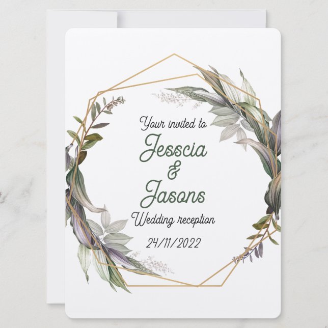 Einladung von Rahmen und Damast (Vorderseite)