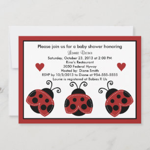 Einladung von Red and Black Baby Shower so Niedlic