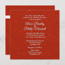 Einladung von Red Glitzer and Bow Wedding